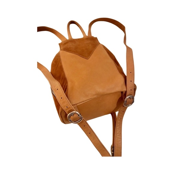 CHROME HEARTS Leather & Suede Iggy Drawstring Backpack TAN - Picture 3 of 3